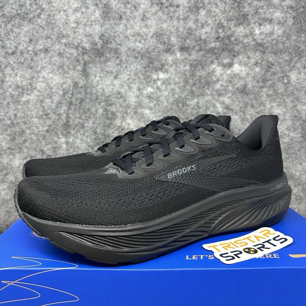 Brooks Ghost 17 Running Shoes Mens Size 12 Black Ebony Walking Comfort Sneaker